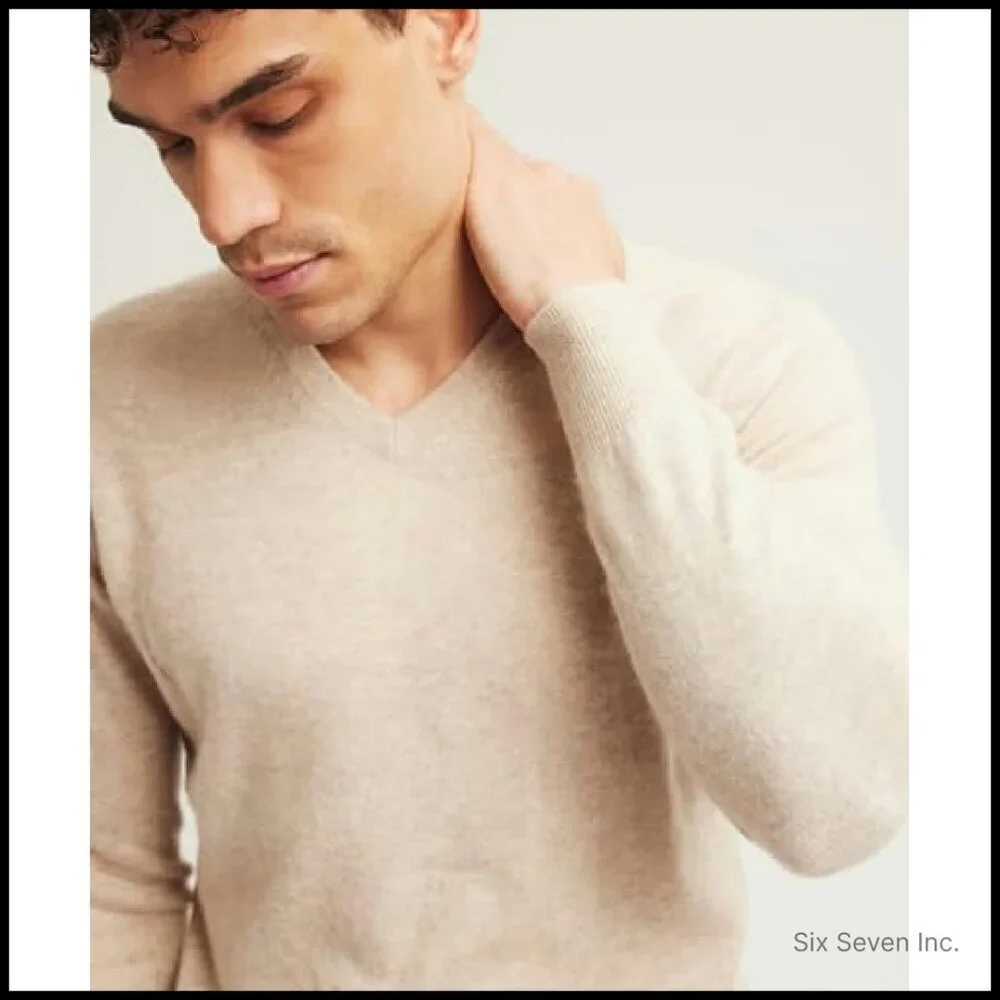 Classic V-Neck Cashmere Sweater Timeless Elegant Minimal Wardrobe Staple